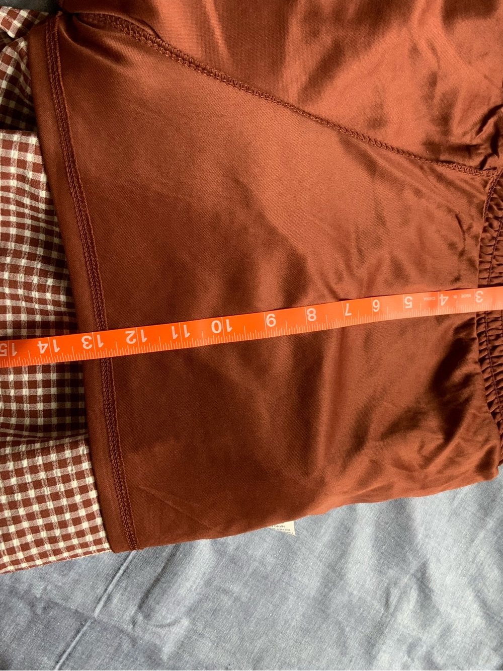Sienna Sky Brown Gingham Tiered Smocked Mini Skort Skirt - Picture 6 of 7
